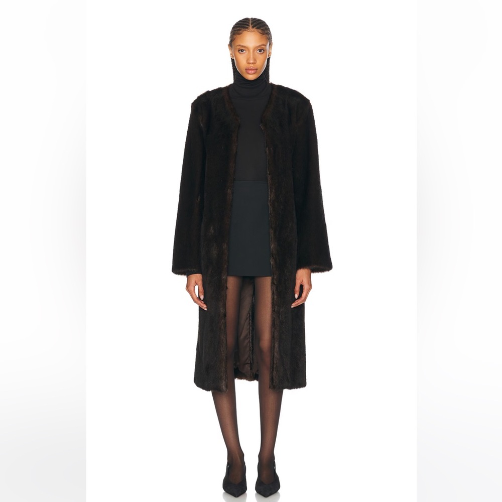 LOULOU STUDIO collarless faux fur Aritao coat - lightly worn - XS